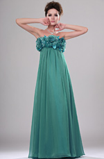 Neue Artikel Traegerlos Wunderbar Abendkleid mit Blumen Brust