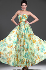 New Strapless U-neckline Evening Dress