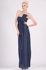 Trägerlos  Elegant  leuchtend Blau  Abendkleid