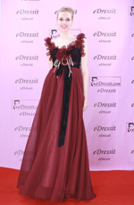 Deep Red Ball Gown Party Evenig Dress