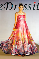Charming Floral Full Length Party Dress