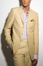 100% Wool Beige Men Suits