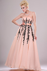 Appealing Strapless Evening Gown with Lace