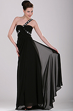 Brilliant Single Shoulder Evening Dress