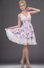 2011 Sexy Little Floral V-neck Party Dress