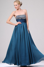 Wunderbar Perlen Traegerlos Abendkleid mit Schleife