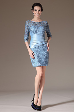 Gorgeous Blue Sleeves Mother of the Bride Dress