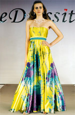 Stylish Strapless Floral Party Dress