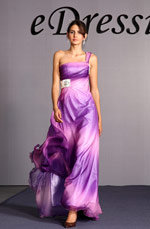 Gorgeous Gradient Single Cap Sleeve Evening Dress