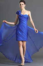 Nouveaute Bretelle unique Robe de Cocktail Bleu