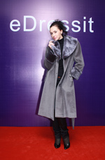 New Women Grey Coat with Fur Collar Custom Made