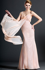 Charmante Bretelle Seule Rose Robe de Soirée