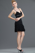 Nuevo Fringe Negro Corto Vestido de Fiesta/Gala Vetido de Coctel Nuevo Fringe Negro Corto Vestido de Fiesta/Gala Vetido de Coctel