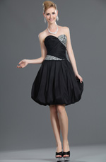 Nuevo Sin Tirante Negro Adornado Vestido de Fiesta/Gala Vetido de Coctel Nuevo Sin Tirante Negro Adornado Vestido de Fiesta/Gala Vetido de Coctel