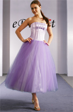 Gorgeous Purple Strapless Prom Gown