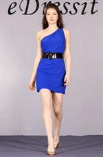 Elegant Single Shoulder Party Cocktail Dress