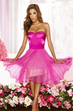 Eva Longoria Parker Cocktail Bridesmaid Evening Dress