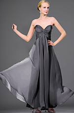 Clearance Sale ! strapless Dark grey evening dress