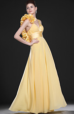New Bright Stylish Yellow Evening Dress
