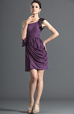 Gorgeous One Shoulder Purple Cocktail Dress Party Dress
