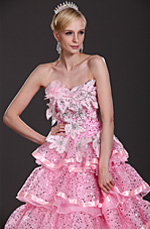 New Strapless Pink Prom Gown