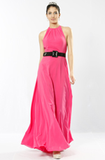 ELEGANTE LARGO VESITDO DE NOCHE CON CINTO ROSA ELEGANTE LARGO VESITDO DE NOCHE CON CINTO ROSA