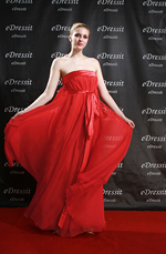 Red Ball Gown Party Evening Dress