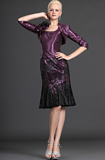 Elegante Violado Dos Piezas Vestido de Ceremonia para la Dama