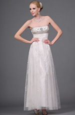 New Strapless Beaded Eveing Dress