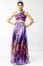 100% Real Silk Fabulous One Shoulder Evening Dress