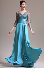 New Sexy V-Neck Lace Mother of the Bride Dress