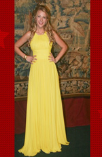 Blake Lively Gelbes Abendkleid,Tantzmode,aus Seide