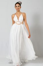Elegant V-Schnitt Jennifer Lopez  Abendkleid lang