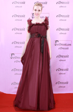 Burgundy Vestido de Fiesta Noche
