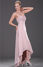 Strapless Beaded Bridesmaid Dress