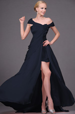 2011 New Charming Off  Shoulder Evening Dress with slit