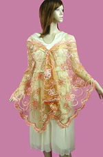 Orange Schal/Pelerine/Bolero