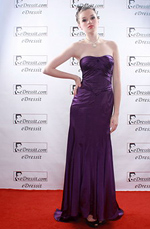 Christina Applegate Satin Purple Prom Gown Evening Party Dress