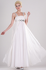 White Beaded Evening Dress