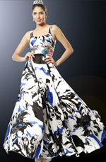 Marvelous Evening Dress with Sequined Waistband