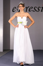 VESTIDOS DE NOCHE/ FIESTA/ SIN TIRANTE/ BLANCO