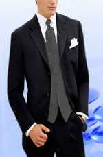 100% Wool Black Men Suits
