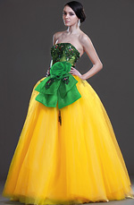 New Attractive Strapless Prom Gown