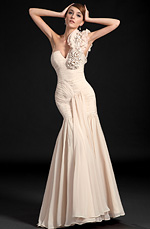 Clearance Sale !  Fabulous One Shoulder Fully Ruched Bodice Evening Dress