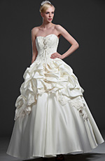 New Strapless Beaded Wedding Gown