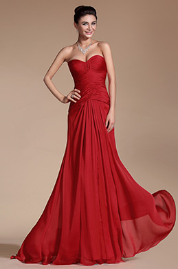 Red Simple Sweetheart Evening Dress Bridesmaid Dress