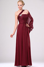 New Shimmering One Sleeve Evening Dress