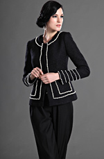 Elegant Black with Sleeves Wear to Work Suit