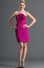 Reizvoll  Trägerlos Dunkel Rosa Party Abendkleid