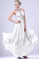 Clearance Sale ! White Evening Dress--Size UK10